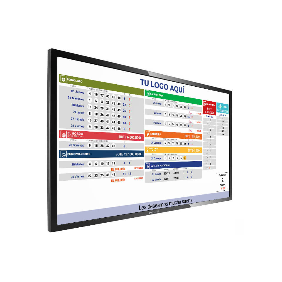 Cartelería digital profesional para Administraciones de Loterías