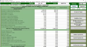 Liquidación semanal